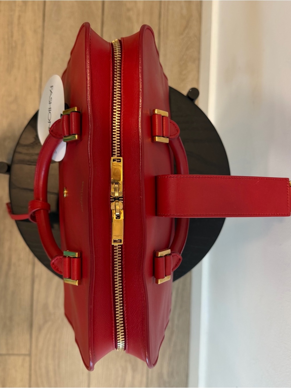Saint Laurent Red Leather Cabas Le Monogramme Small Satchel / Crossbody - Picture 11 of 11